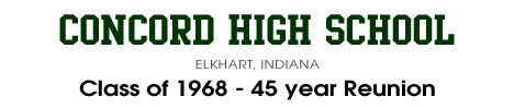 Offical Concord Class of 1968, Elkhart, Reunion Web Site